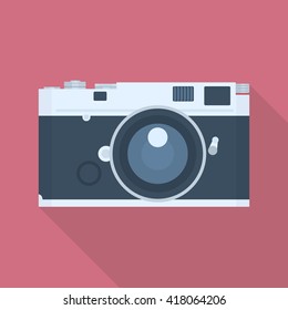 Retro camera. Icon vector illustration.