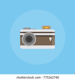 Retro camera icon. Vector illustration.