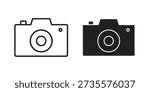 Retro camera icons Concepts. black solid and line stroke designs for web and app use
