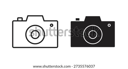 Retro camera icons Concepts. black solid and line stroke designs for web and app use