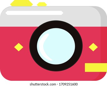 Retro-Kamera, Illustration, Vektorillustration auf weißem Hintergrund