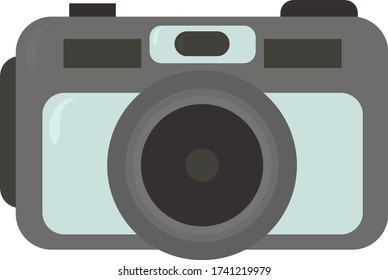 Retro camera , illustration, vector on white background