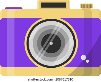 Cámara retro, ilustración, vector sobre fondo blanco.
