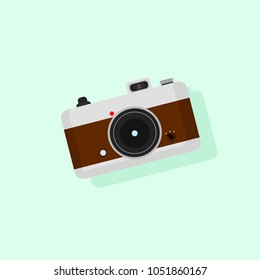 retro camera on a green background