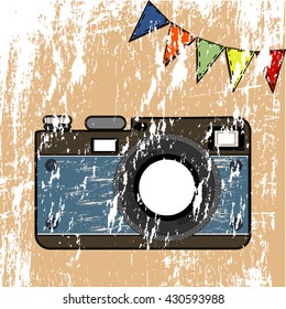retro camera on the old page with the check boxes