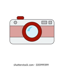 retro camera on white background