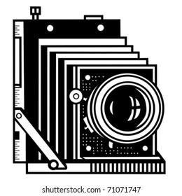 Retrokamera auf weißem Hintergrund. Vektorgrafik