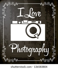 retro camera over black background. vector illustration