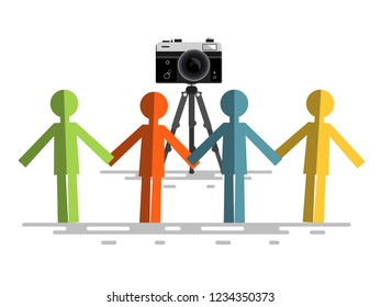 Retro Camera with People