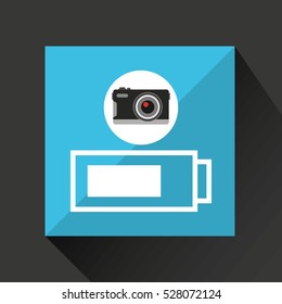 retro camera photographic battery vector illustration eps 10