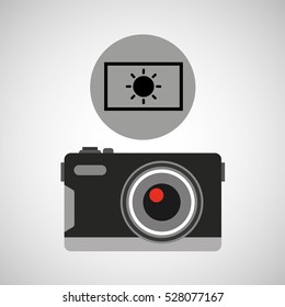 retro camera photographic bright light vector illustration eps 10