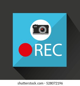 retro camera photographic rec button vector illustration eps 10
