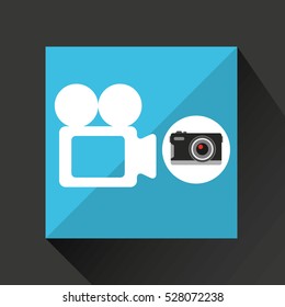 retro camera photographic record video vector illustration eps 10