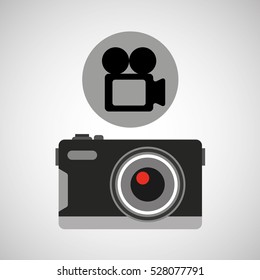 retro camera photographic record video vector illustration eps 10