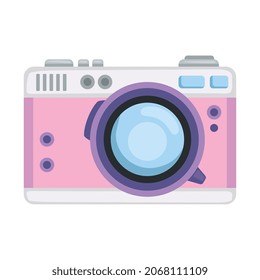retro camera of pink color