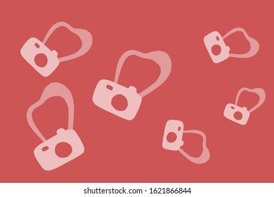 retro camera pink vintage background