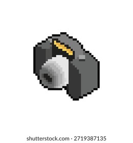 Arte de píxeles de cámara retro. cámara vintage de 8 bits. símbolo de icono pixelado 