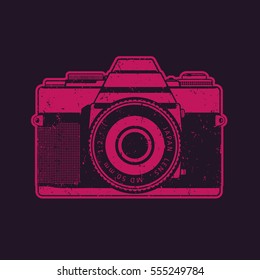 Retro camera in pop-art style, vector illustration