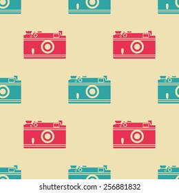 retro camera seamless pattern