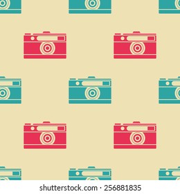 retro camera seamless pattern