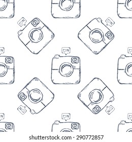 Retro camera seamless pattern