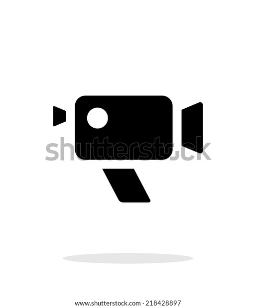 Retro camera simple icon on white\
background. Vector\
illustration.
