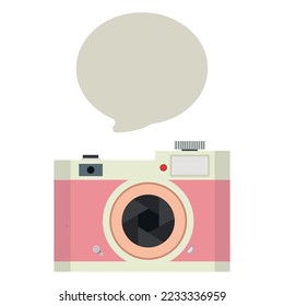 retro camera with speech bubble