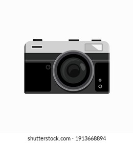 Retro Camera Vector Icon Isolated