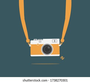 Retro Camera vektor flat style.