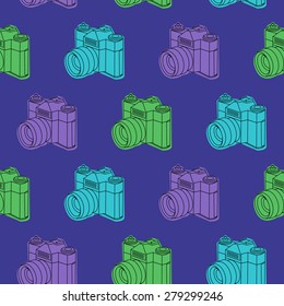 Retro cameras Pattern of Retro Film Camera.