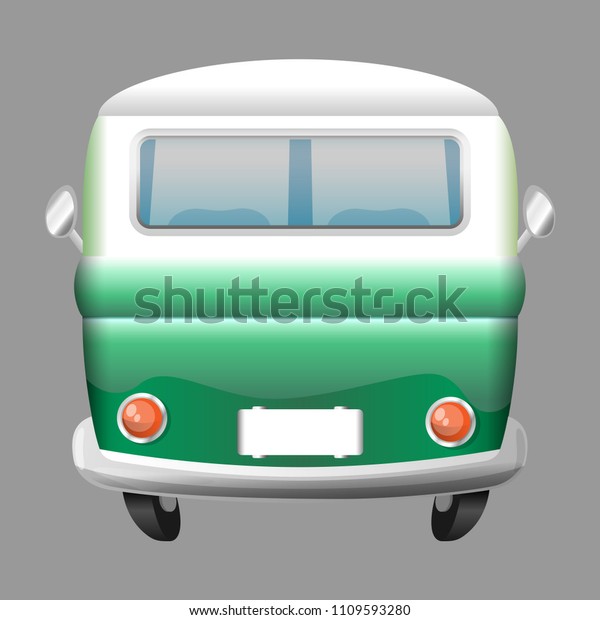 Retro Camper Van Rear View Stock Vector (Royalty Free) 1109593280 ...