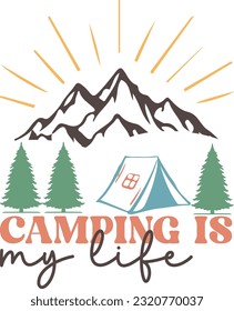 Paket zum Retro Camping Sublimations Design