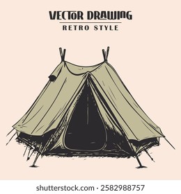 Retro Camping tent Vector Stock Illustration