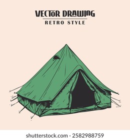 Retro Camping tent Vector Stock Illustration