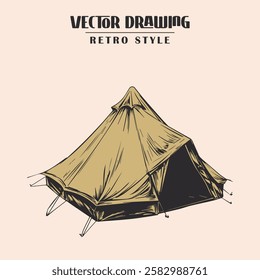 Retro Camping tent Vector Stock Illustration