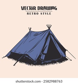 Retro Camping tent Vector Stock Illustration