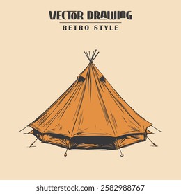 Retro Camping tent Vector Stock Illustration