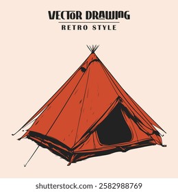 Retro Camping tent Vector Stock Illustration