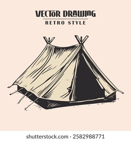 Retro Camping tent Vector Stock Illustration