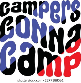 Retro Camping  T-shirt Design, Vector