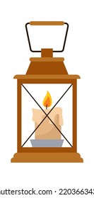 Retro candle lamp. Vector illustration
