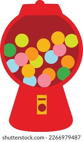 Retro candy machine on the white isolated background.