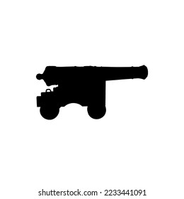 Icono de cañón retro. Símbolo de fondo de afiche histórico de estilo simple. Elemento de diseño de logotipo de marca de cañón retro. Impresión retro de camisetas de cañón. Vector para pegatinas.