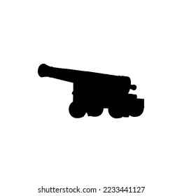Retro cannon icon. Simple style historical poster background symbol. Retro cannon brand logo design element. Retro cannon t-shirt printing. Vector for sticker.