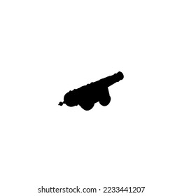 Retro cannon icon. Simple style historical poster background symbol. Retro cannon brand logo design element. Retro cannon t-shirt printing. Vector for sticker.