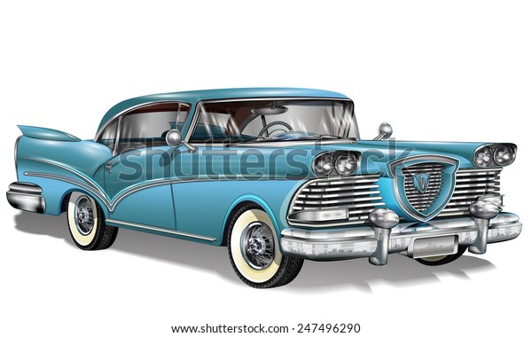 Retro Car Stock Vector (Royalty Free) 247496290