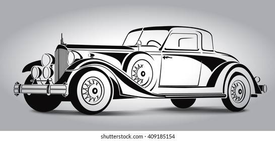 Retro Car Abstract Lines Vector. Vector illustration