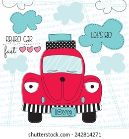 retro car auto vector illustration