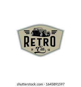 retro car badge logo design