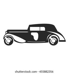 Retro car black flat.